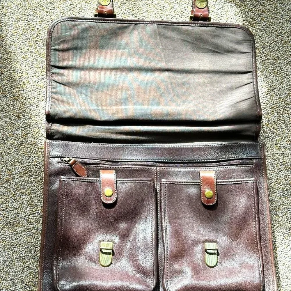 Fossil Brown Leather Briefcase